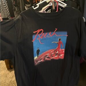 RUSH Hemispheres Graphic Band Tee - Black with Red/Blue Print